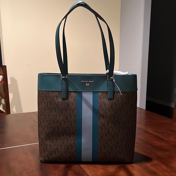Michael Kors Morgan Signature Large Center Stripe Tote - Picture 1 of 14